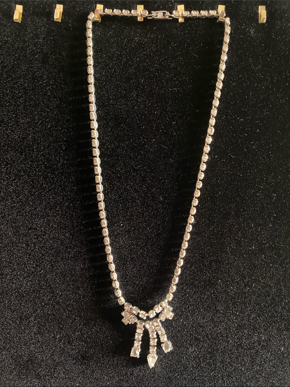 Drop Pendant Necklace - Silver Tone